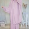 Jilbab soie de Médine 2 pièces jupe Rose