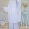 Jilbab soie de Médine 2 pièces jupe Gris perle
