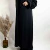 Abaya soie de medine Manches Tulipes Noir