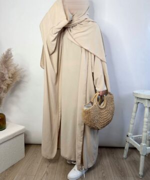 Ensemble Oversize Abaya Hijab Jazz Mina Nude