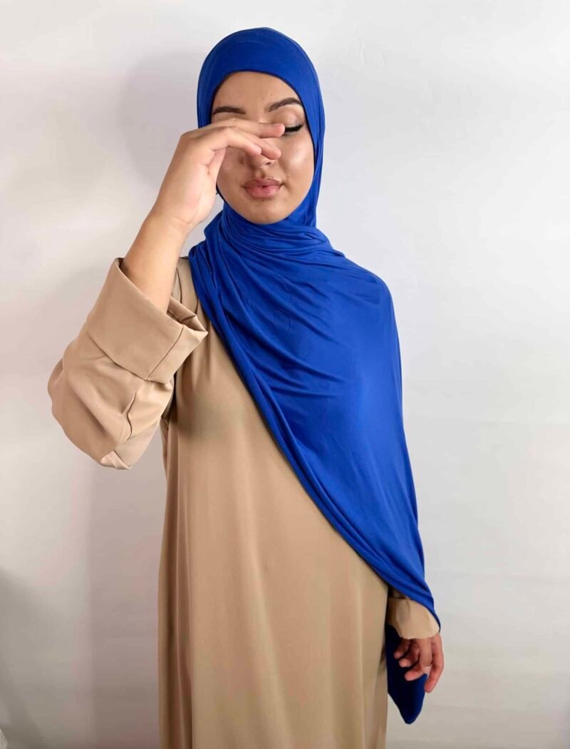 Hijab Jersey Cagoule bleu roi