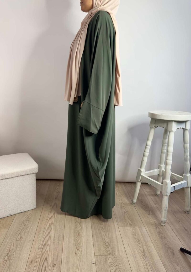 Abaya papillon soie de médine manches évasé