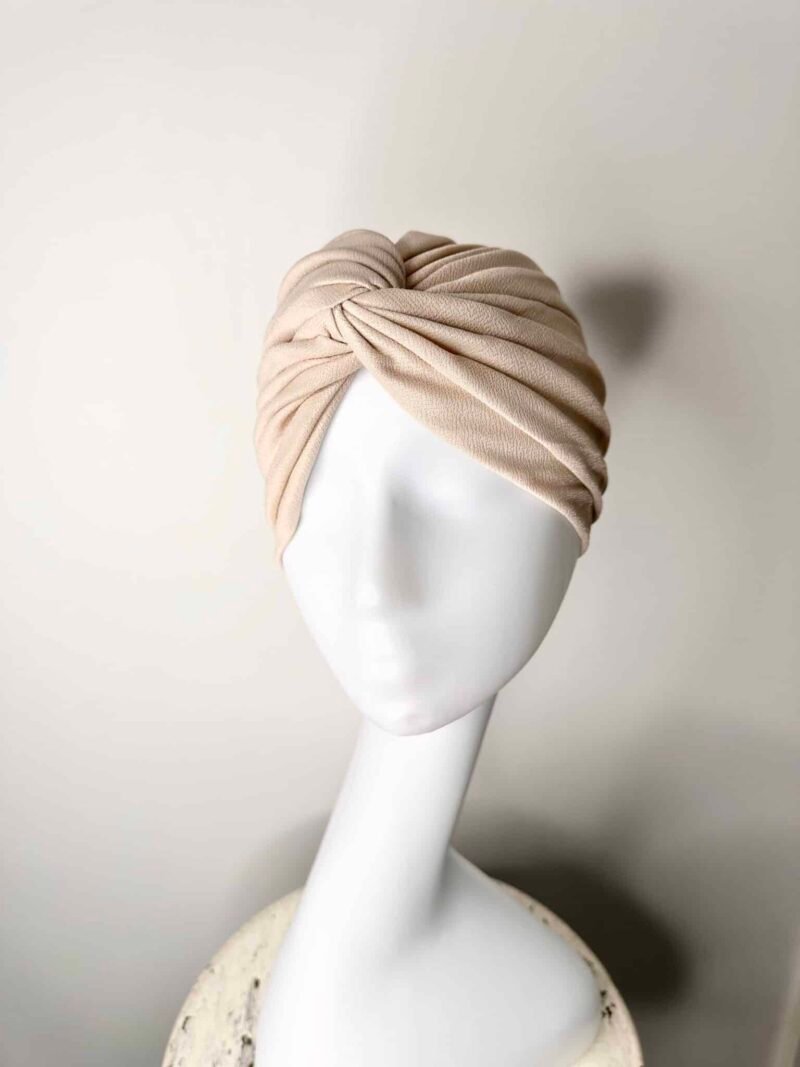 Turban Plisser à enfiler nude beige taupe