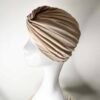 Turban Plisser à enfiler nude beige taupe profil