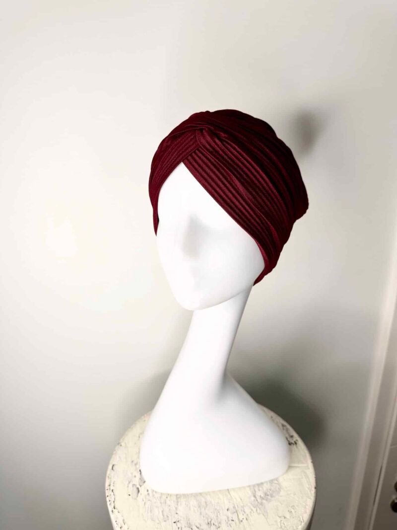 Turban Plisser à enfiler rouge bordeaux