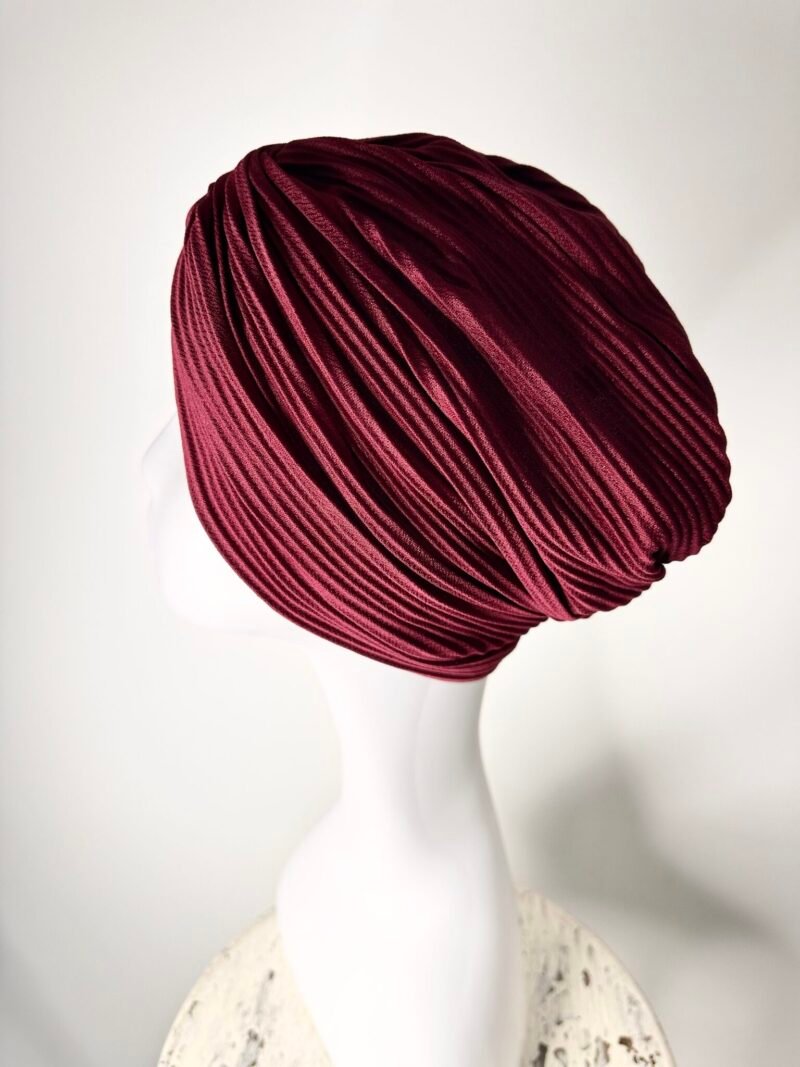 Turban Plisser à enfiler rouge bordeaux arrière