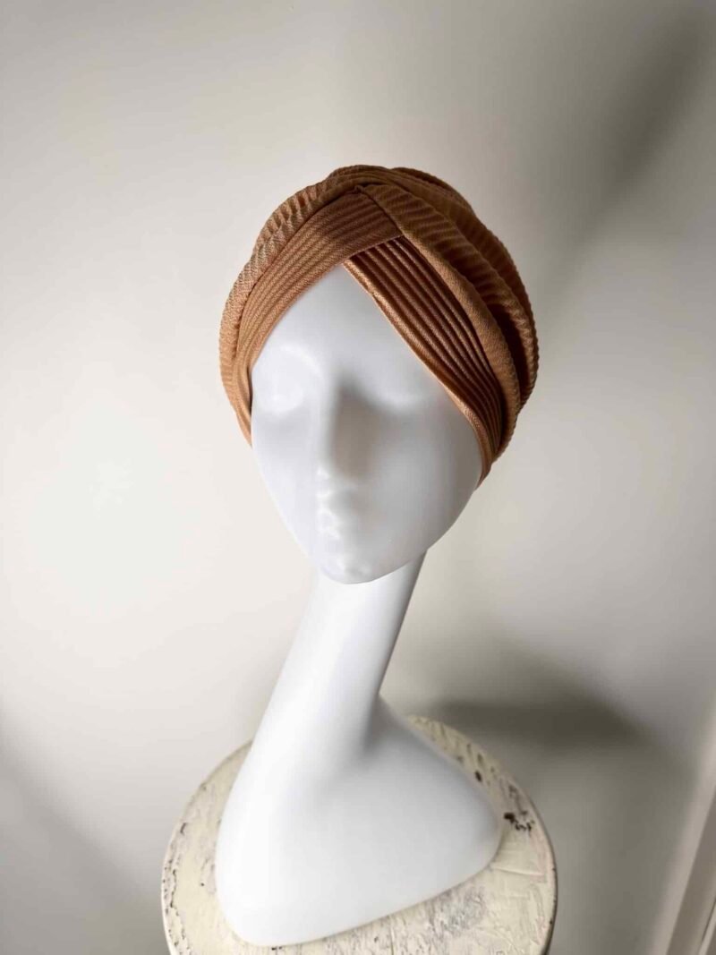 Turban Plissé à enfiler beige marron