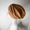 Turban Plissé à enfiler beige marron profil