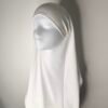 Khimar court pointu en mousseline blanc