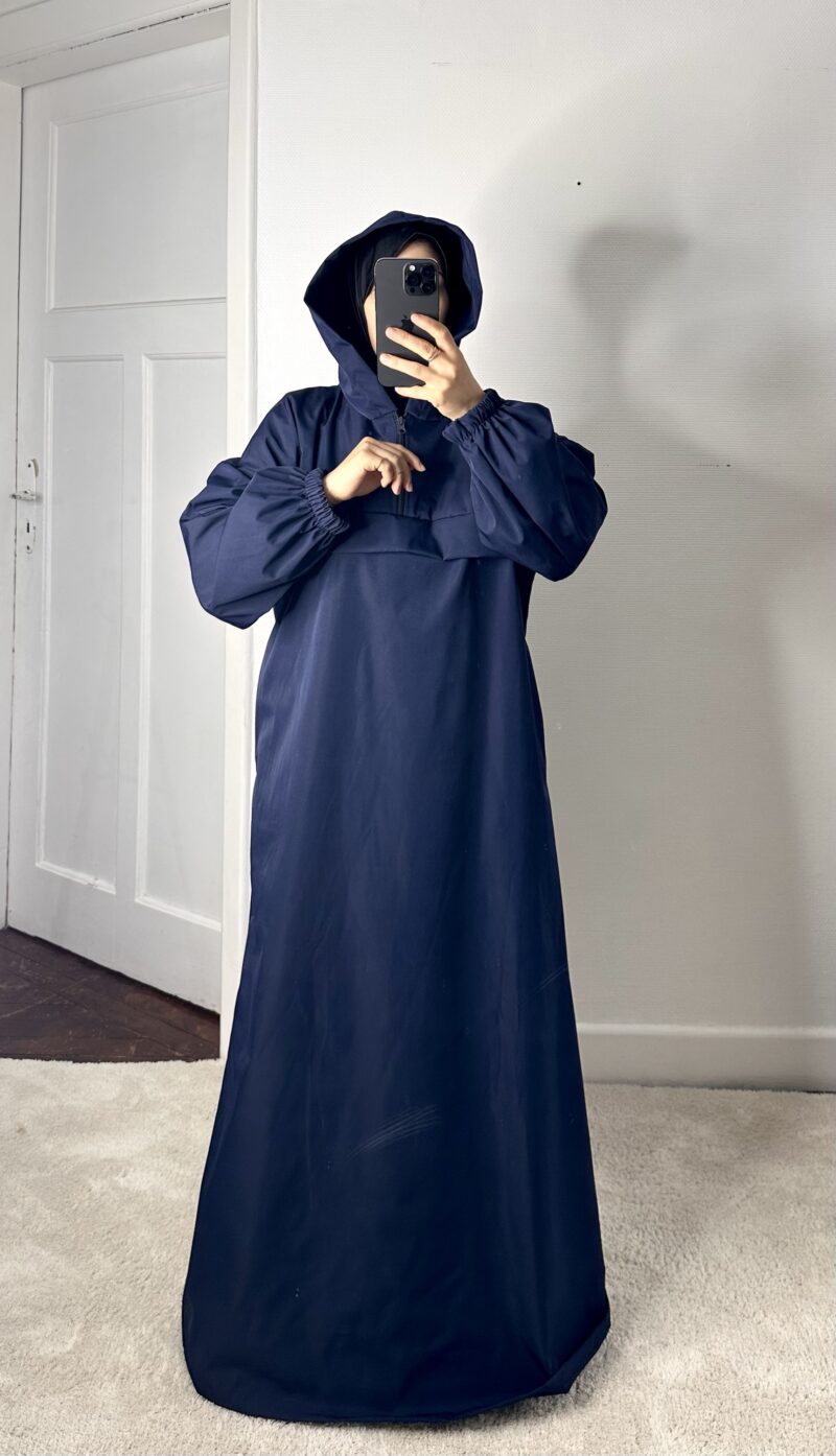Abaya Mastour Coupe-Vent avec Capuche – Imperméable