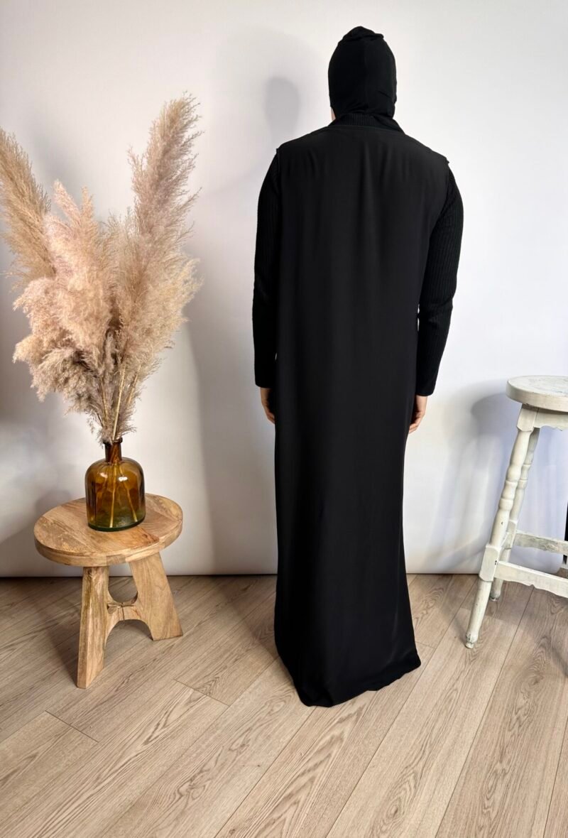 Abaya Sans Manches Plissé Satiné