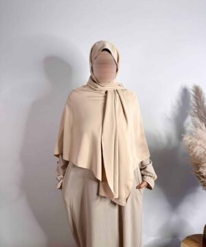 Hijab Khimar Cape à Enfiler nude beige