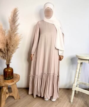 Abaya Evasé à Volant