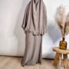 Abaya khimar Jazz à Volant Taupe