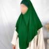 Khimar court pointu en mousseline à enfiler Vert sapin