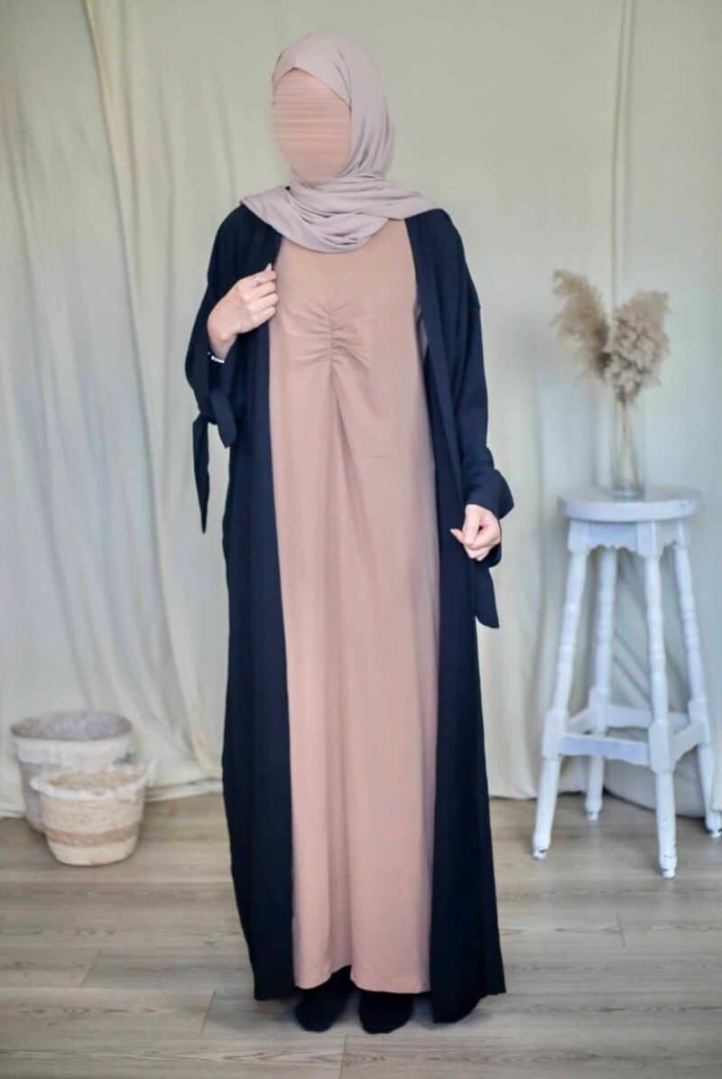 Abaya Sans Manches Jazz marron