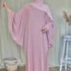 Abaya Papillon Soie de Médine rose