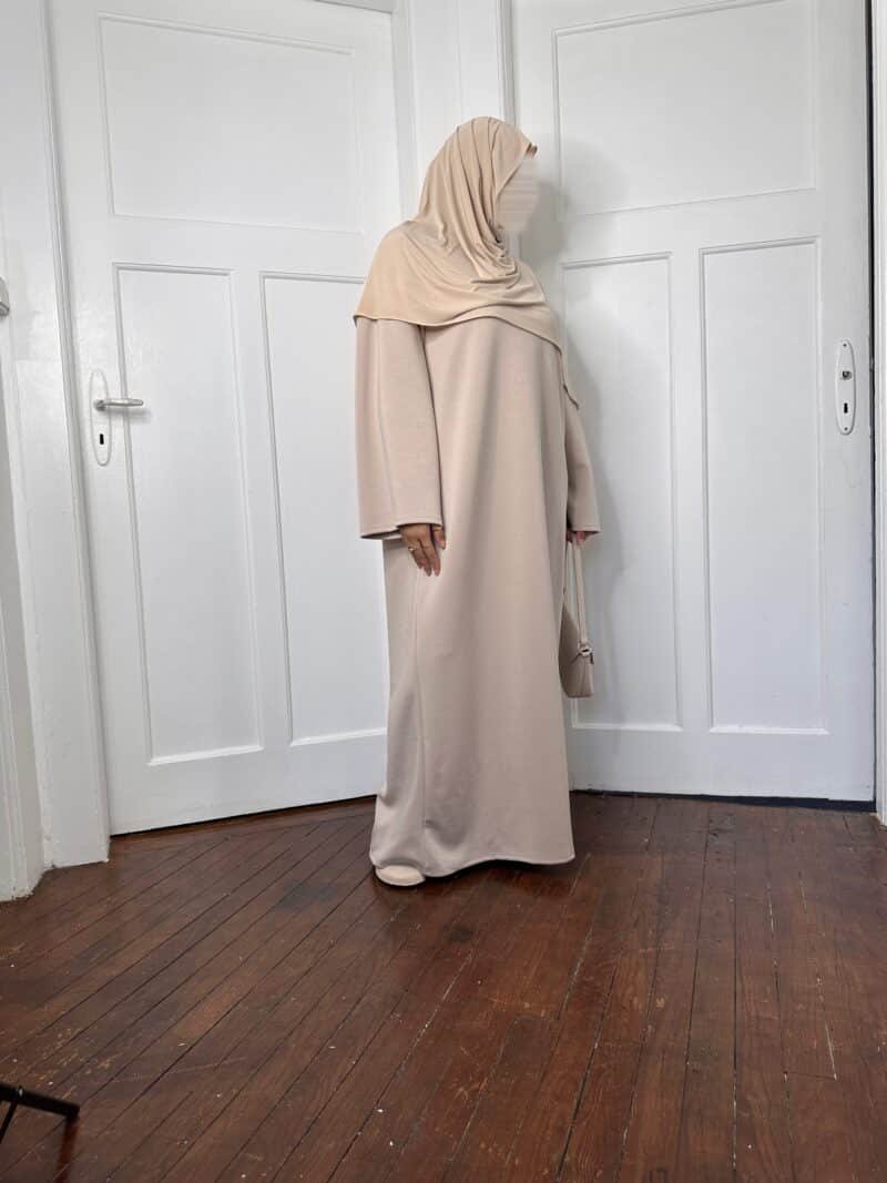 Robe Sweat Longue Oversize beige profil