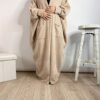 Cardigan papillon Velour avec poches nude beige