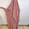 abaya farasha khimar soie de medine rose vieillie