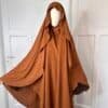 Khimar Jazz Indonésien pour femme voilée marron ouvert