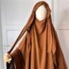 Khimar Jazz Indonésien pour femme voilée marron ficelle