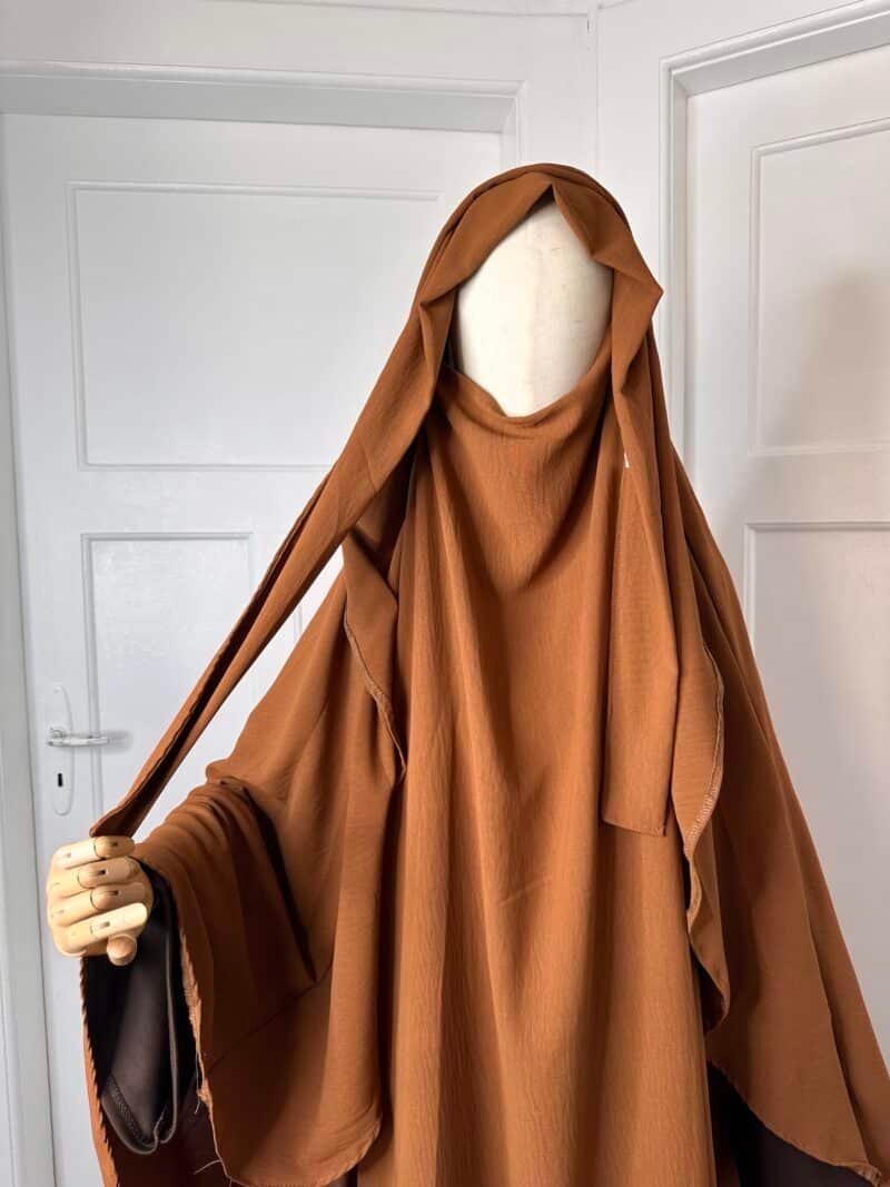 Khimar Jazz Indonésien pour femme voilée marron ficelle