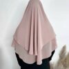 Khimar court Mousseline double voiles rose vieillie