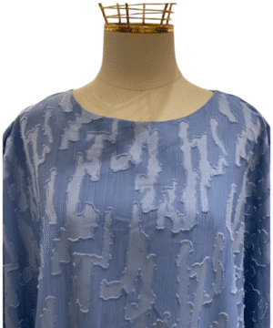 Abaya Papillon Oversize Bleu Ciel à Motif Texturé