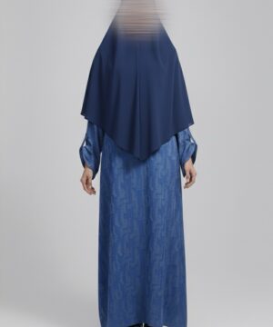 Abaya Papillon Oversize Bleu Ciel à Motif Texturé