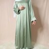 Abaya Farasha Satiné vert d'eau