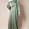 Abaya Farasha Satiné kaki